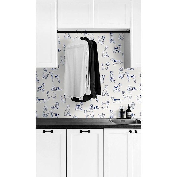 Stacy Garcia Home Peel &amp; Stick Best in Show Indigo Wallpaper image 4 of 5