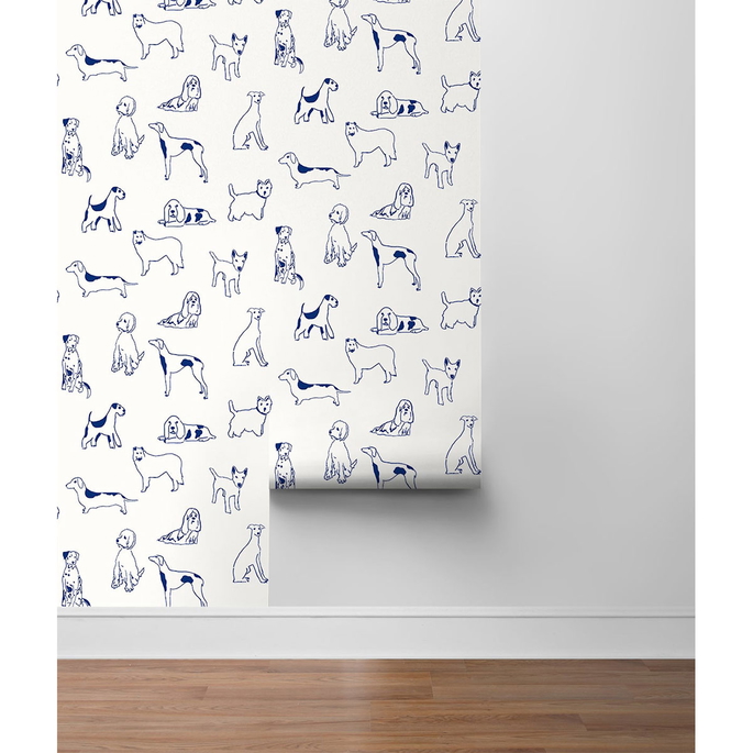 Stacy Garcia Home Peel &amp; Stick Best in Show Indigo Wallpaper image 5 of 5