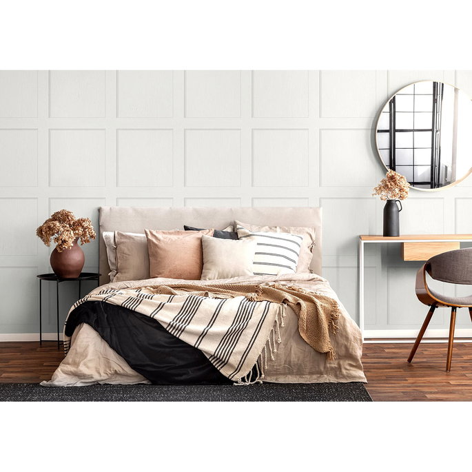 Stacy Garcia Home Peel &amp; Stick Squared Away Dove White Wallpaper image 2 of 4