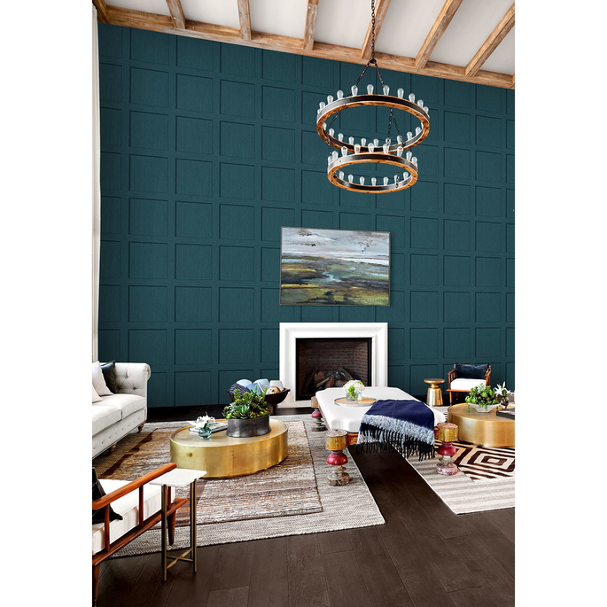 Stacy Garcia Home Peel &amp; Stick Squared Away Teal Wallpaper image 2 of 5