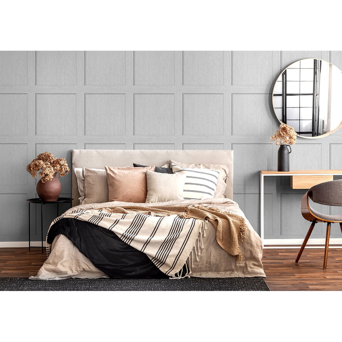 Stacy Garcia Home Peel &amp; Stick Squared Away French Grey Wallpaper image 2 of 5