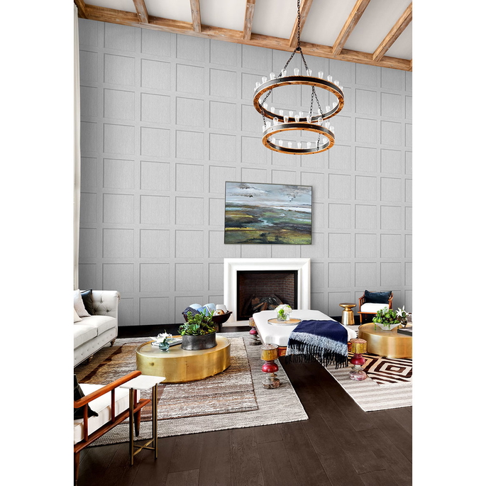 Stacy Garcia Home Peel &amp; Stick Squared Away French Grey Wallpaper image 4 of 5