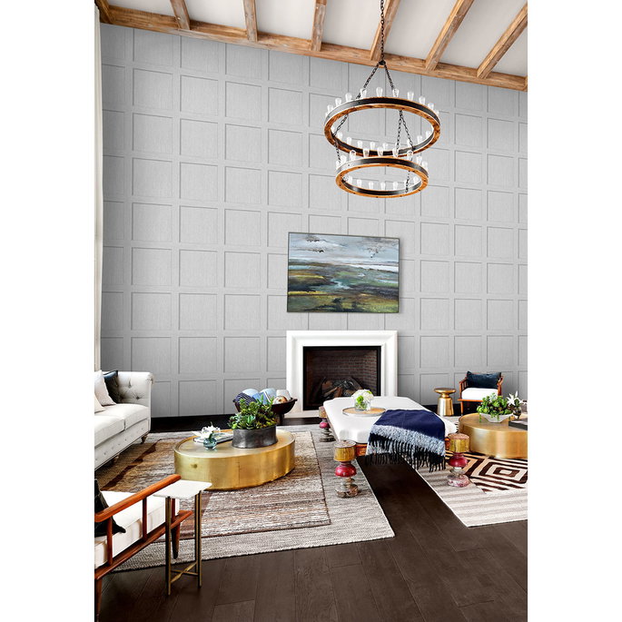 Stacy Garcia Home Peel &amp; Stick Squared Away French Grey Wallpaper image 4 of 5