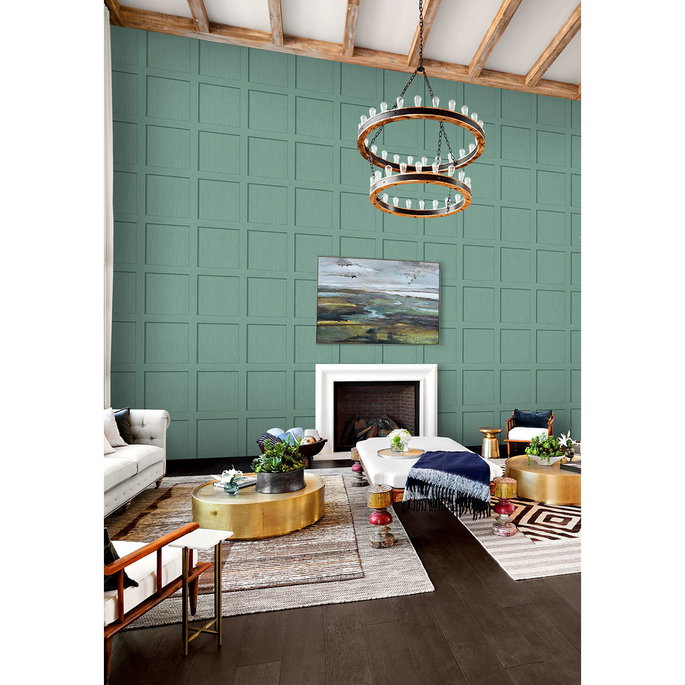 Stacy Garcia Home Peel &amp; Stick Squared Away Sea Green Wallpaper image 2 of 5