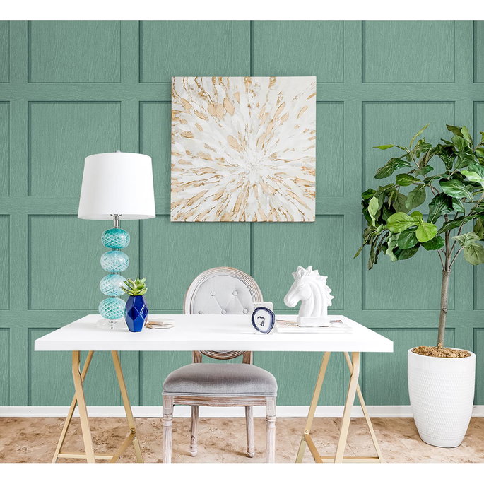 Stacy Garcia Home Peel &amp; Stick Squared Away Sea Green Wallpaper image 4 of 5