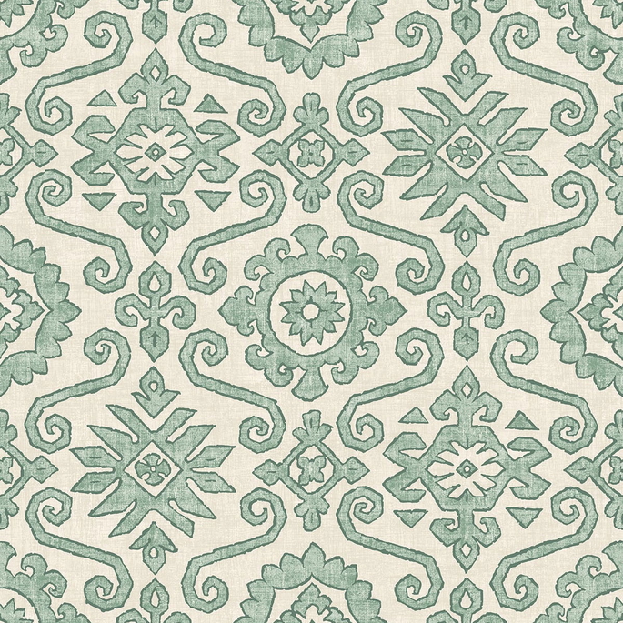Stacy Garcia Home Peel &amp; Stick Augustine Mineral Green Wallpaper image 1 of 5