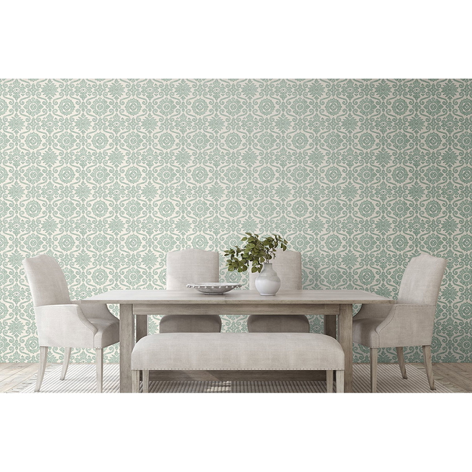 Stacy Garcia Home Peel &amp; Stick Augustine Mineral Green Wallpaper image 2 of 5