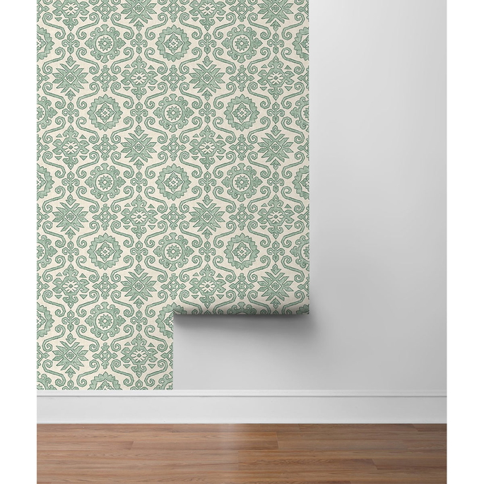 Stacy Garcia Home Peel &amp; Stick Augustine Mineral Green Wallpaper image 5 of 5