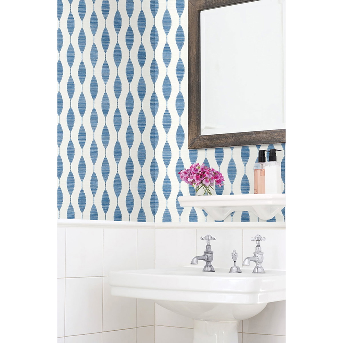 Stacy Garcia Home Peel &amp; Stick Ditto French Blue Wallpaper image 4 of 5