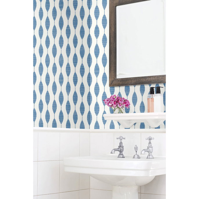 Stacy Garcia Home Peel &amp; Stick Ditto French Blue Wallpaper image 4 of 5
