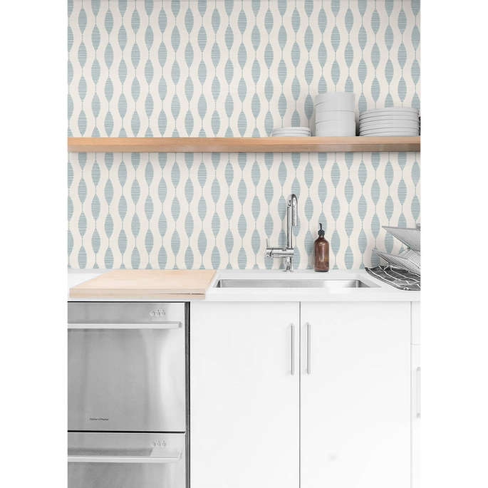 Stacy Garcia Home Peel &amp; Stick Ditto Blue Opal Wallpaper image 2 of 5