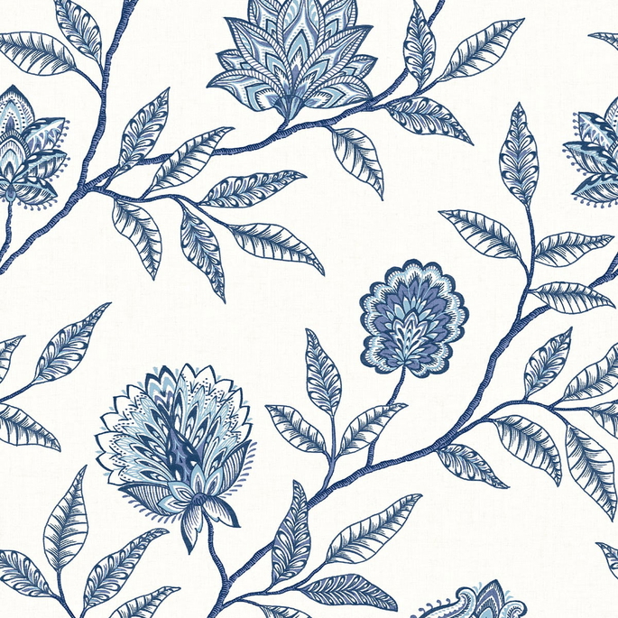 Stacy Garcia Home Peel &amp; Stick Jaclyn Blue Lagoon Wallpaper image 1 of 4