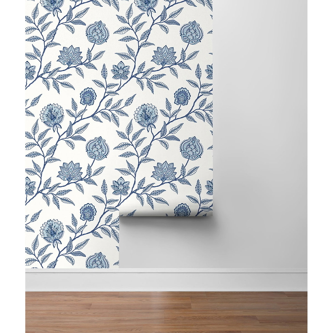 Stacy Garcia Home Peel &amp; Stick Jaclyn Blue Lagoon Wallpaper image 4 of 4