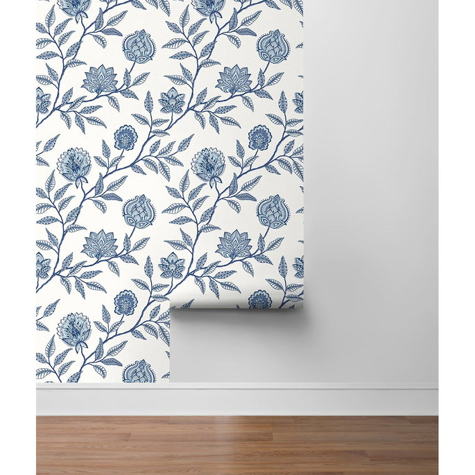 Stacy Garcia Home Peel &amp; Stick Jaclyn Blue Lagoon Wallpaper image 4 of 4