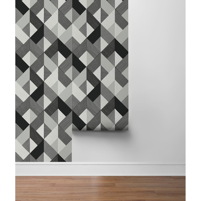 Stacy Garcia Home Peel &amp; Stick Marquetry Greystone Wallpaper image 4 of 4