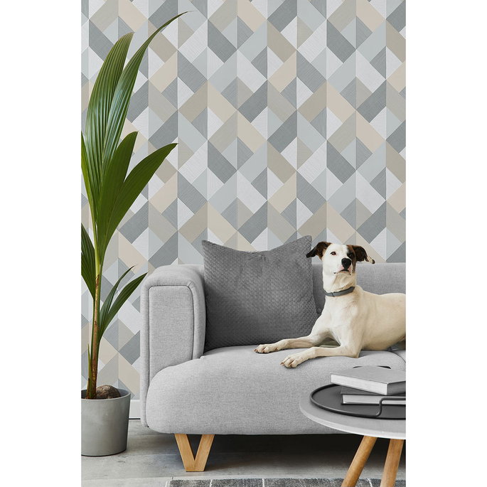 Stacy Garcia Home Peel &amp; Stick Marquetry Warm Stone Wallpaper image 2 of 4