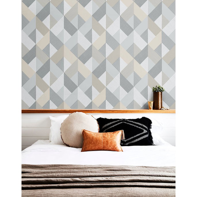 Stacy Garcia Home Peel &amp; Stick Marquetry Warm Stone Wallpaper image 3 of 4