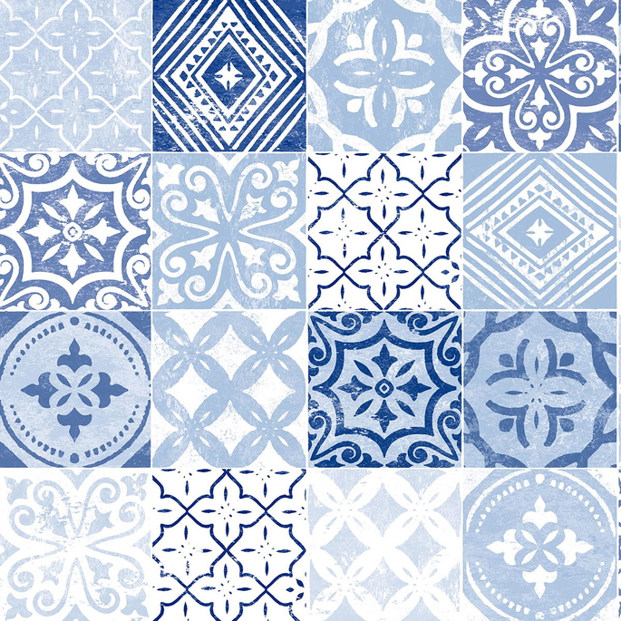 Stacy Garcia Home Peel &amp; Stick Tilework Glacier Blue Wallpaper image 1 of 4