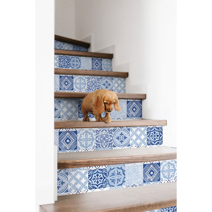 Stacy Garcia Home Peel &amp; Stick Tilework Glacier Blue Wallpaper image 2 of 4