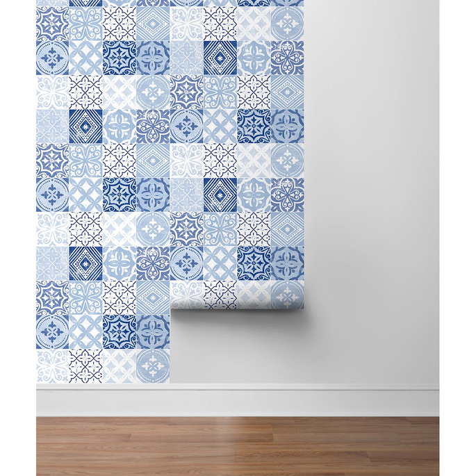 Stacy Garcia Home Peel &amp; Stick Tilework Glacier Blue Wallpaper image 4 of 4