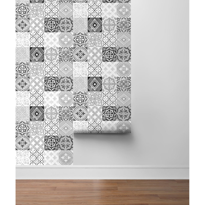Stacy Garcia Home Peel &amp; Stick Tilework Greystone Wallpaper image 4 of 4