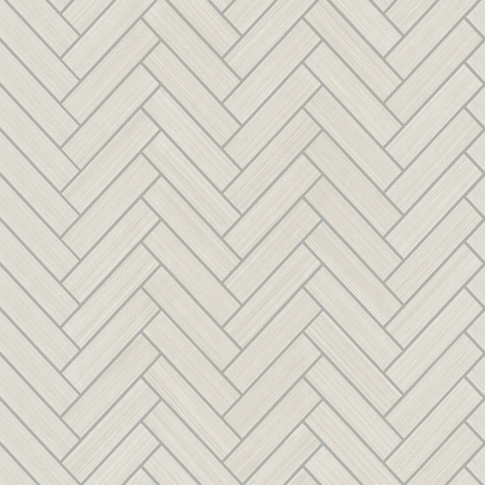 Stacy Garcia Home Peel &amp; Stick Herringbone Inlay Lunar Grey &amp; Metallic Silver Wallpaper image 1 of 5