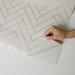 Stacy Garcia Home Peel &amp; Stick Herringbone Inlay Lunar Grey &amp; Metallic Silver Wallpaper thumbnail image 5 of 5