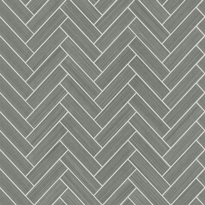 Stacy Garcia Home Peel &amp; Stick Herringbone Inlay Graphite &amp; Metallic Silver Wallpaper image 1 of 5