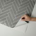 Stacy Garcia Home Peel &amp; Stick Herringbone Inlay Graphite &amp; Metallic Silver Wallpaper thumbnail image 5 of 5