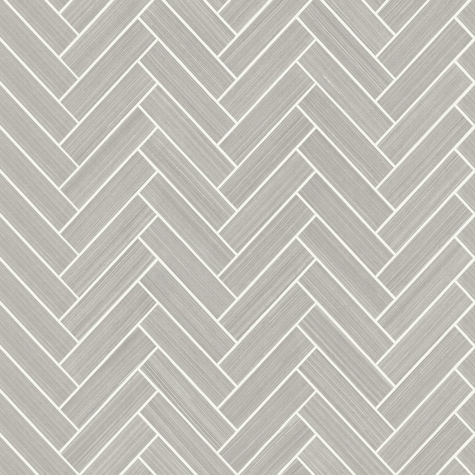 Stacy Garcia Home Peel &amp; Stick Herringbone Inlay Warm Stone &amp; Metallic Pearl Wallpaper image 1 of 5