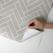 Stacy Garcia Home Peel &amp; Stick Herringbone Inlay Warm Stone &amp; Metallic Pearl Wallpaper thumbnail image 5 of 5