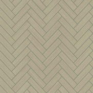 Stacy Garcia Home Peel & Stick Herringbone Inlay Khaki & Metallic Silver Wallpaper