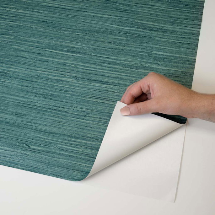 Stacy Garcia Home Peel &amp; Stick Saybrook Faux Rushcloth Paradise Teal Wallpaper image 5 of 5
