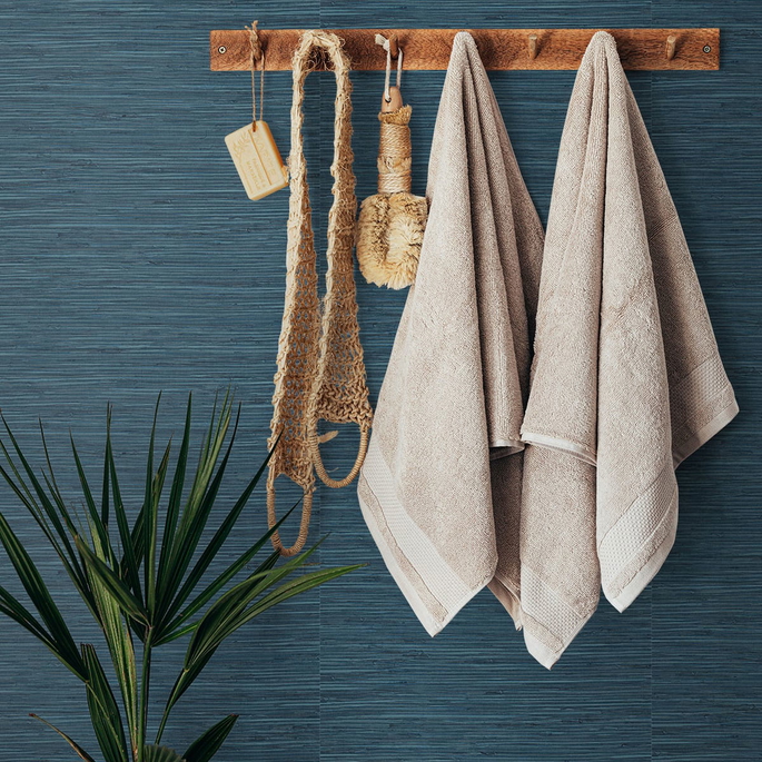 Stacy Garcia Home Peel &amp; Stick Saybrook Faux Rushcloth Nautica Blue Wallpaper image 2 of 5