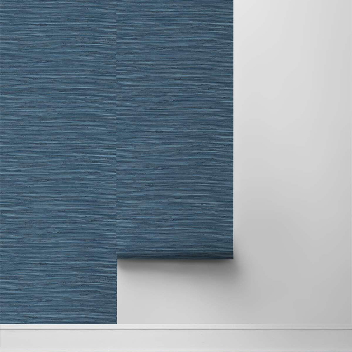 Stacy Garcia Home Peel &amp; Stick Saybrook Faux Rushcloth Nautica Blue Wallpaper image 4 of 5