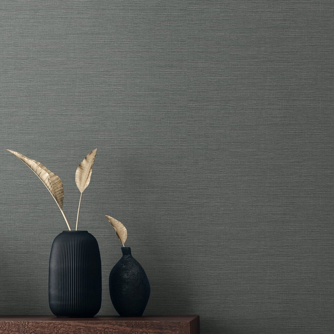 Stacy Garcia Home Peel &amp; Stick Seaside Faux Sisal Slate Grey Wallpaper image 3 of 5