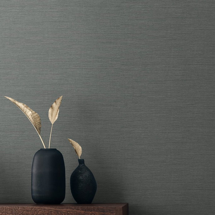 Stacy Garcia Home Peel &amp; Stick Seaside Faux Sisal Slate Grey Wallpaper image 3 of 5