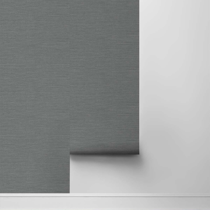 Stacy Garcia Home Peel &amp; Stick Seaside Faux Sisal Slate Grey Wallpaper image 4 of 5