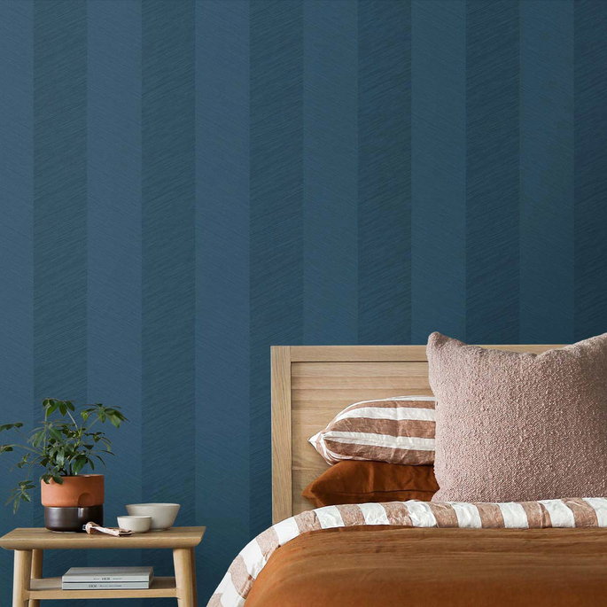 Stacy Garcia Home Peel &amp; Stick Chevy Hemp Navy Blue Wallpaper image 4 of 4
