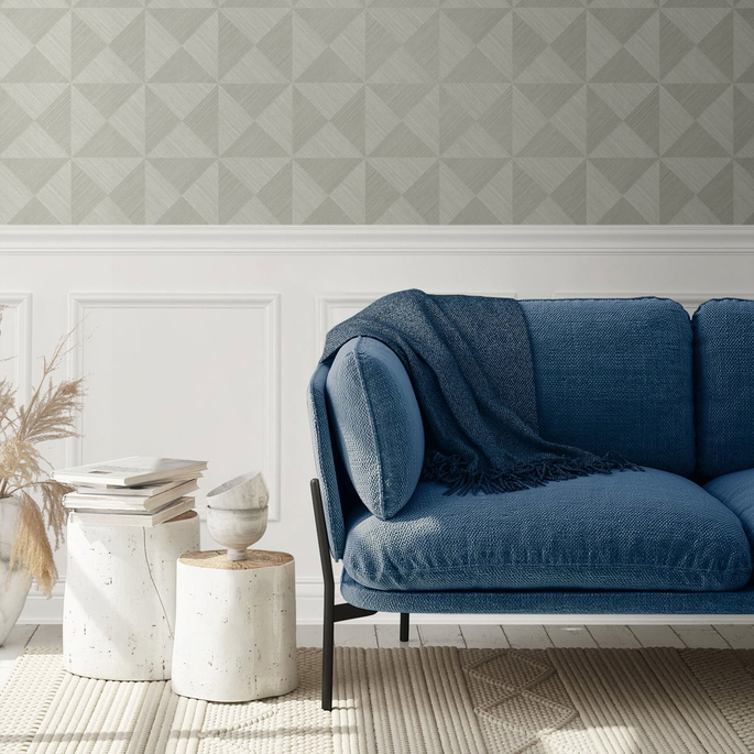 Stacy Garcia Home Peel &amp; Stick Geo Inlay Lunar Grey Wallpaper image 4 of 4