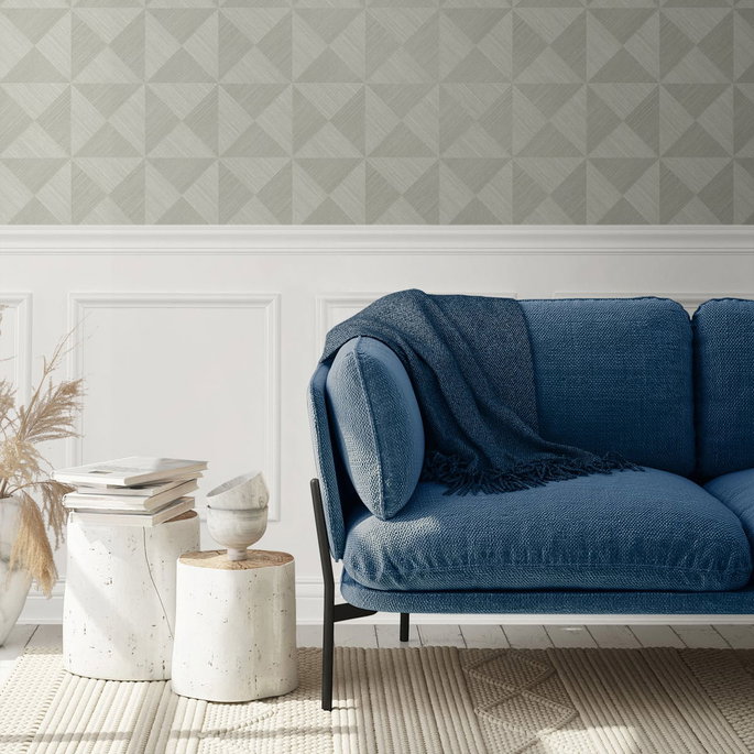 Stacy Garcia Home Peel &amp; Stick Geo Inlay Lunar Grey Wallpaper image 4 of 4
