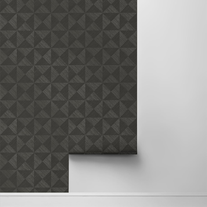 Stacy Garcia Home Peel &amp; Stick Geo Inlay Charcoal Wallpaper image 2 of 4
