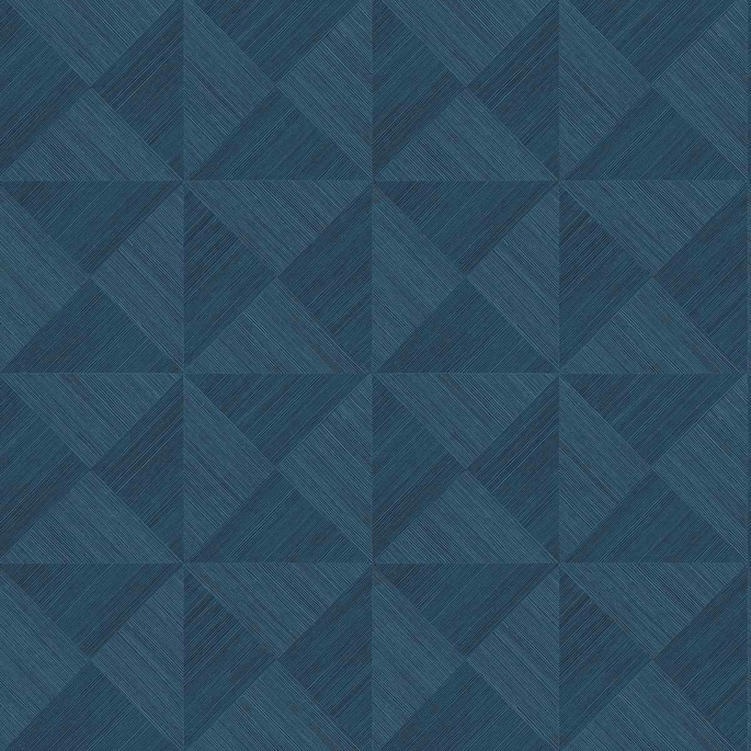 Stacy Garcia Home Peel &amp; Stick Geo Inlay Denim Blue Wallpaper image 1 of 4