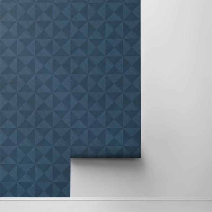 Stacy Garcia Home Peel &amp; Stick Geo Inlay Denim Blue Wallpaper image 2 of 4