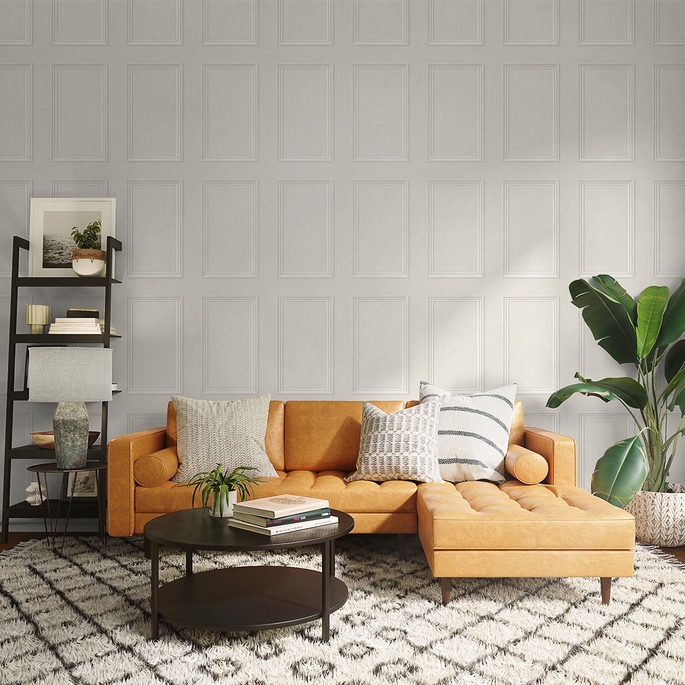 Stacy Garcia Home Peel &amp; Stick Faux Wood Panel Dove Wallpaper image 3 of 4