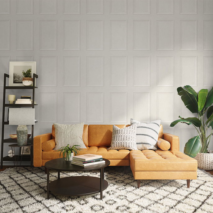 Stacy Garcia Home Peel &amp; Stick Faux Wood Panel Dove Wallpaper image 3 of 4