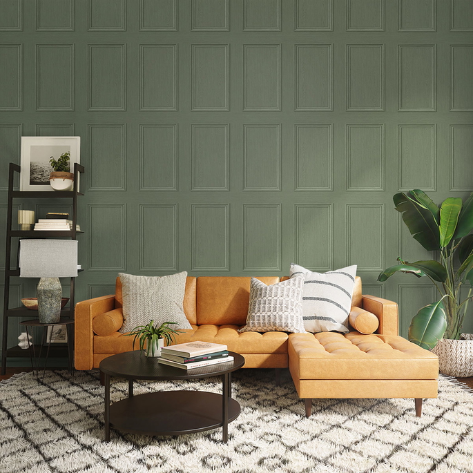 Stacy Garcia Home Peel &amp; Stick Faux Wood Panel Fresh Rosemary Wallpaper image 4 of 4