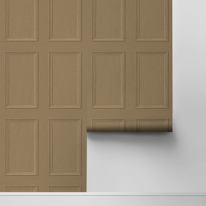Stacy Garcia Home Peel &amp; Stick Faux Wood Panel Honey Brown Wallpaper image 2 of 4