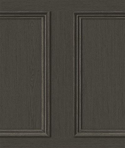 Stacy Garcia Home Peel & Stick Faux Wood Panel Charcoal Wallpaper