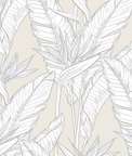 Stacy Garcia Home Peel & Stick Birds of Paradise Pearl Grey & Metallic Silver Wallpaper